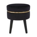 Mauro Ferretti Paris črn oblazinjen stolček, ⌀ 35 cm