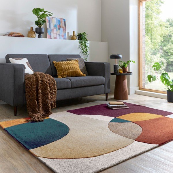 Vijolična ročno tkana volnena preproga 120x170 cm Glow Purple Multi – Flair Rugs-image-1