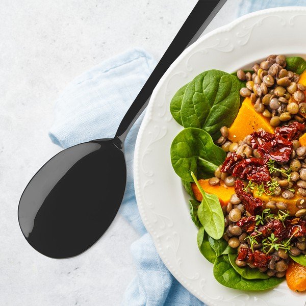 Pribor za solato iz nerjavečega jekla Black – Orion-image-1