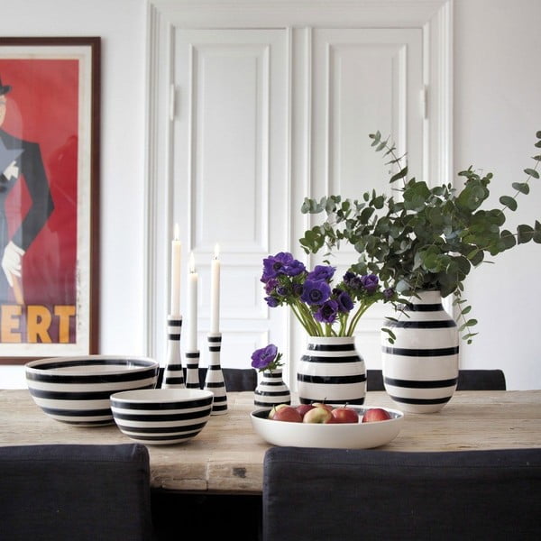 Črno-bela keramična vaza Kähler Design Omaggio, višina 20 cm-image-4