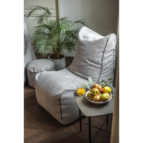 Svetlo siva vreča za sedenje iz tkanine bouclé Seat Lounge – SLOWDOWN-image-1