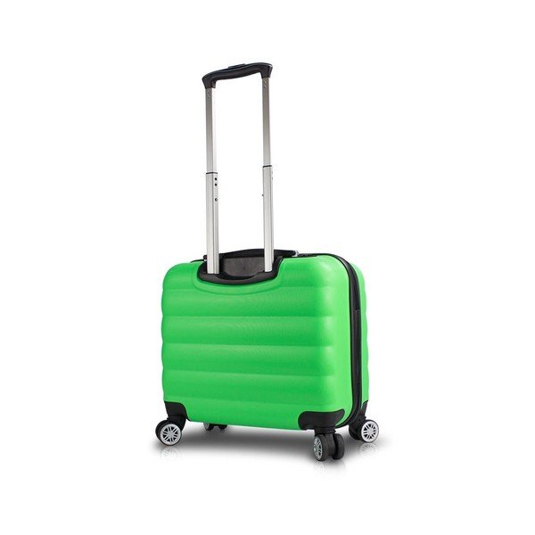 Zeleni potovalni kovček na kolesih z vhodom USB Moj kovček Valice COLORS RESSNO Cabin