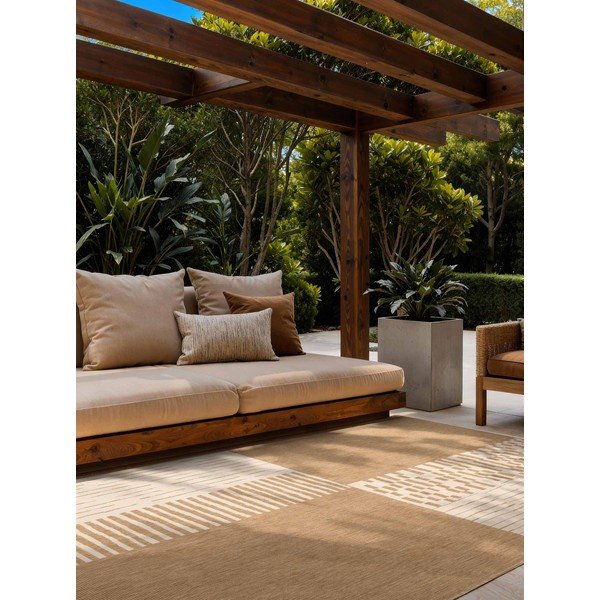 Kremno bela/v naravni barvi notranja in zunanja preproga 160x230 cm Haringey Acacia – Ted Baker-image-1