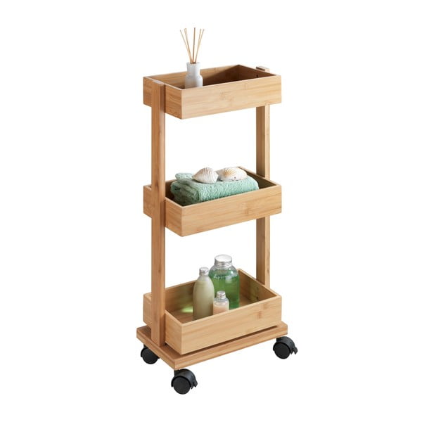 3-nadstropna bambusova mobilna polica Wenko Tortona -image-1