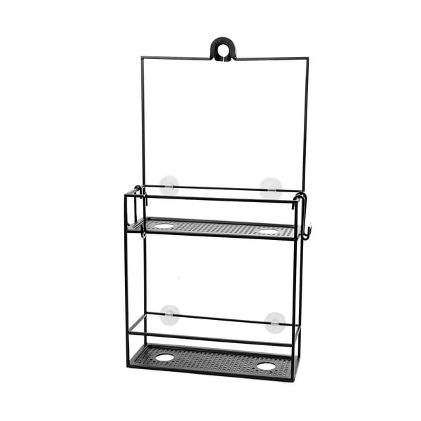 Črna viseča jeklena kopalniška polica Cubiko - Umbra-image-2