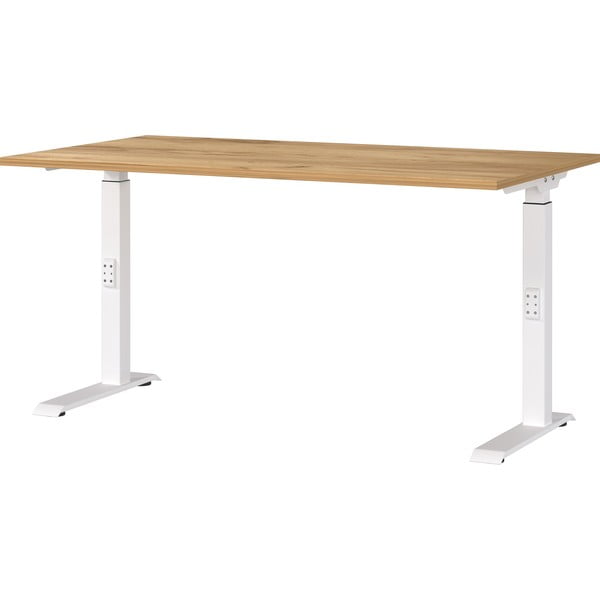 Pisalna miza z nastavljivo višino z mizno ploščo v hrastovem dekorju 80x140 cm Downey – Germania