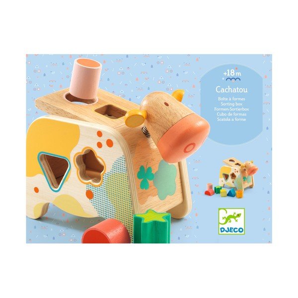 Otroška lesena zložljiva igrača Djeco Cow-image-1