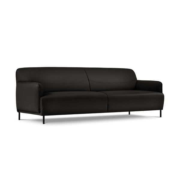 Črna usnjena sedežna garnitura Windsor & Co Sofas Neso, 235 x 90 cm-image-2