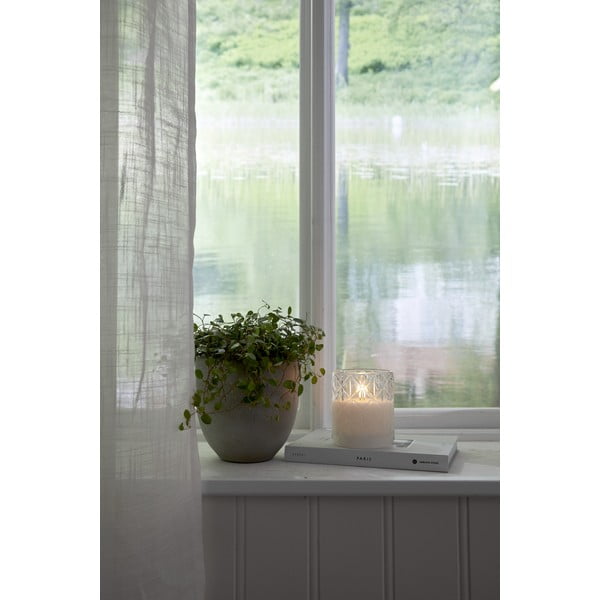 Bela LED sveča iz voska v steklu Star Trading Flamme Romb, višina 10 cm-image-3