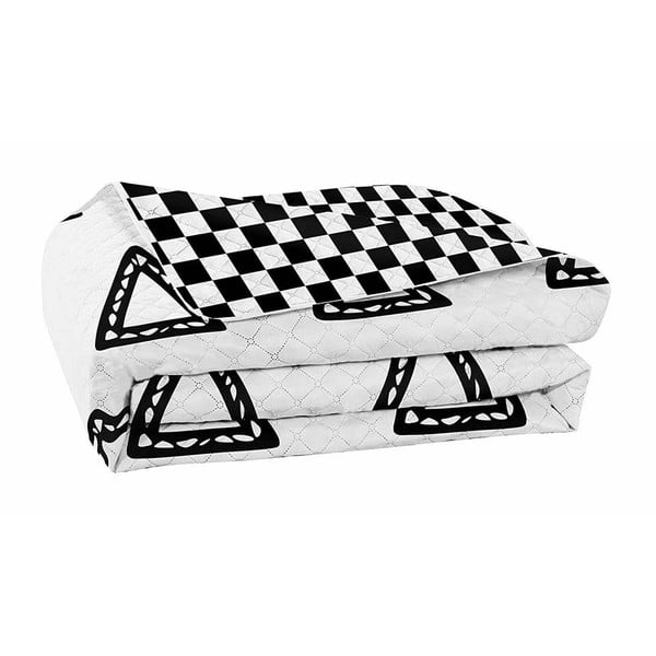 Črno-belo obojestransko pregrinjalo za posteljo iz mikrovlaken DecoKing Hypnosis Triumph, 240 x 260 cm