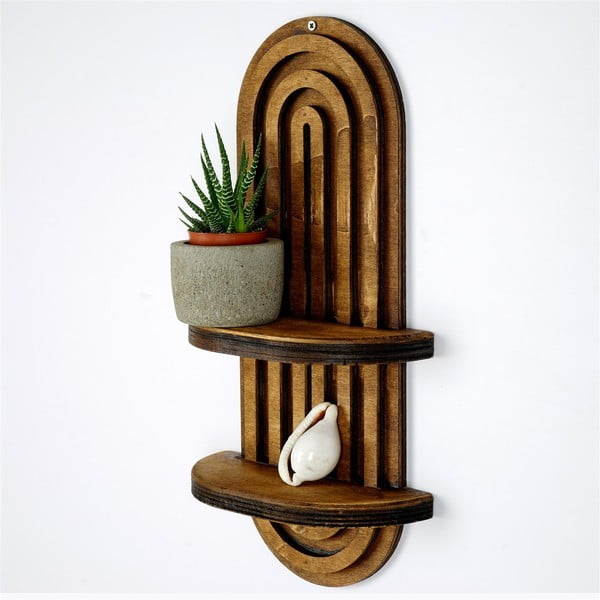 Rjava večnivojska polica 40 cm Raf – Kalune Design-image-2