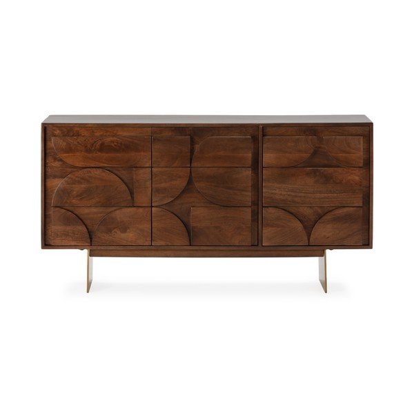 Rjava komoda iz masivnega manga 145x76x40 cm Trisha – MOME