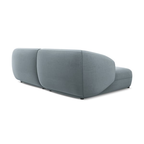 Svetlo modra žametna kotna sedežna garnitura (levi kot) Moana – Makamii-image-4