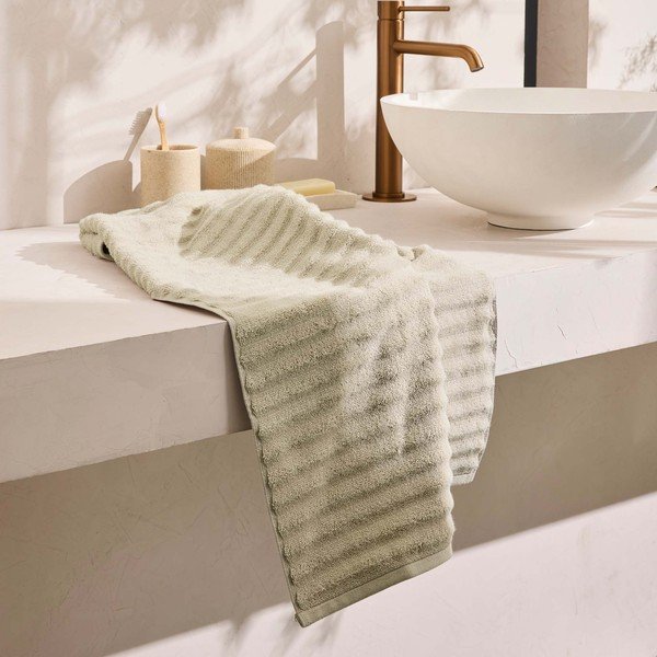 Bež frotirna bombažna brisača 50x90 cm Maya – douceur d'intérieur-image-1