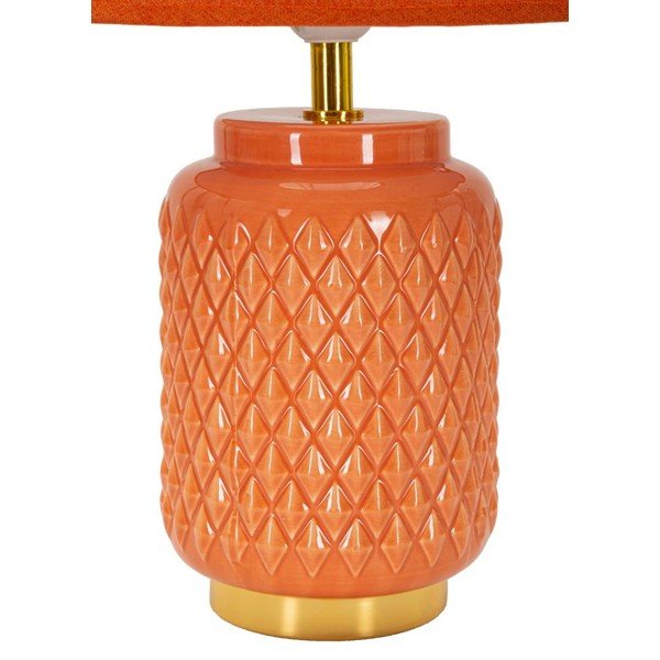 Oranžna keramična namizna svetilka s tekstilnim senčilom (višina 44 cm) – Mauro Ferretti-image-2