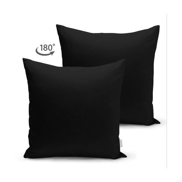 Črna prevleka za vzglavnik Minimalist Cushion Covers, 45 x 45 cm-image-1