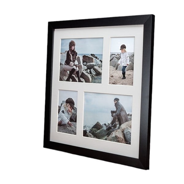 Črn okvir za 4 fotografije Styler Narvik, 39 x 39 cm