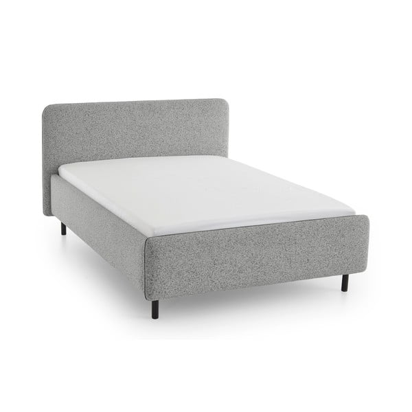 Svetlo siva oblazinjena zakonska postelja brez letvenega dna 140x200 cm Primo – Meise Möbel-image-2