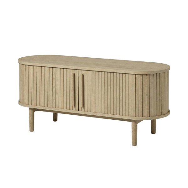 TV omarica v hrastovem dekorju v svetli naravni barvi 140x56x40 cm Meta – Unique Furniture