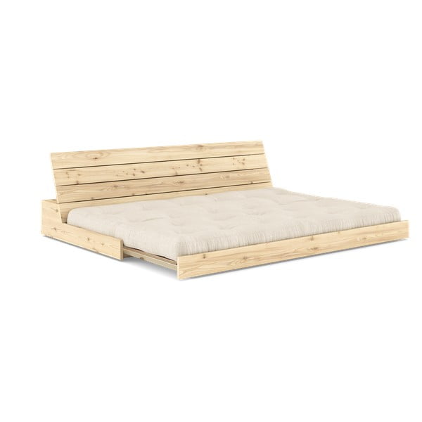 Siva/bež lanena raztegljiva sedežna garnitura 196 cm Base – Karup Design-image-4