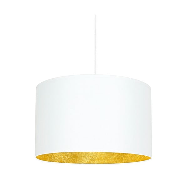 Bela viseča svetilka z detajli v zlati barvi Sotto Luce Mika, ⌀ 40 cm