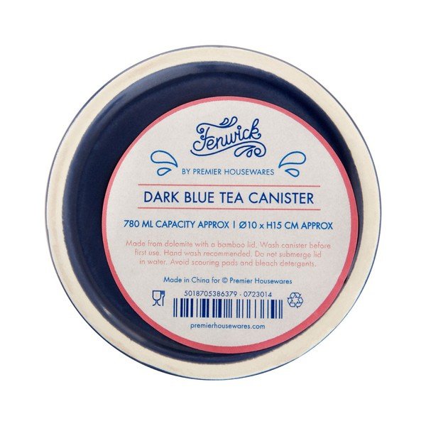 Temno modra posoda za čaj s pokrovom iz bambusa Premier Housewares Fenwick-image-3