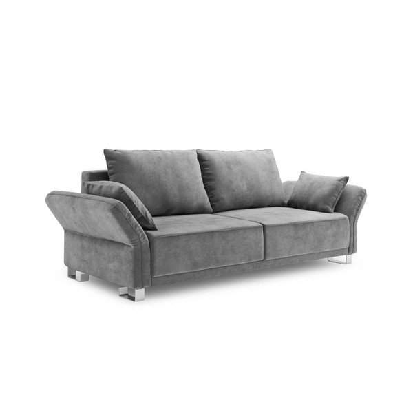Siva trisedežna zofa z žametnim oblazinjenjem Windsor & Co Sofas Pyxis-image-2