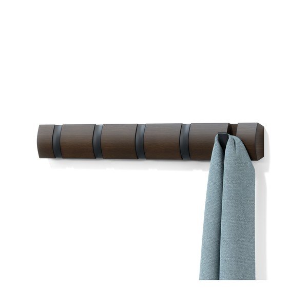 Temno rjav stenski obešalnik iz masivnega topola Flip – Umbra-image-4