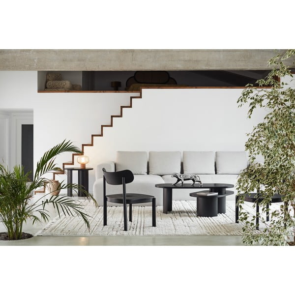 Črna mizica v jesenovem dekorju 120x50 cm Nori - Teulat-image-2