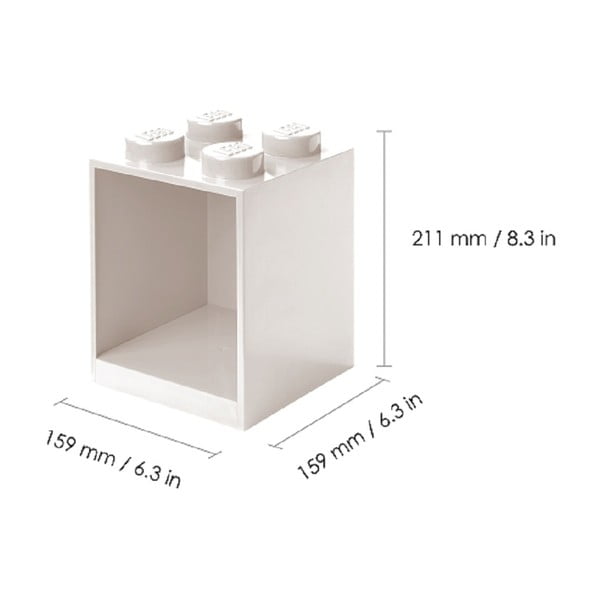 Komplet 2 otroških rdečih stenskih polic iz kock LEGO®-image-3