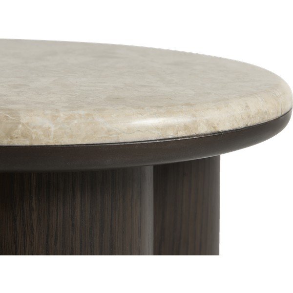 Okrogla stranska mizica z marmorno mizno ploščo ø 45 cm Piazze – Unique Furniture-image-1