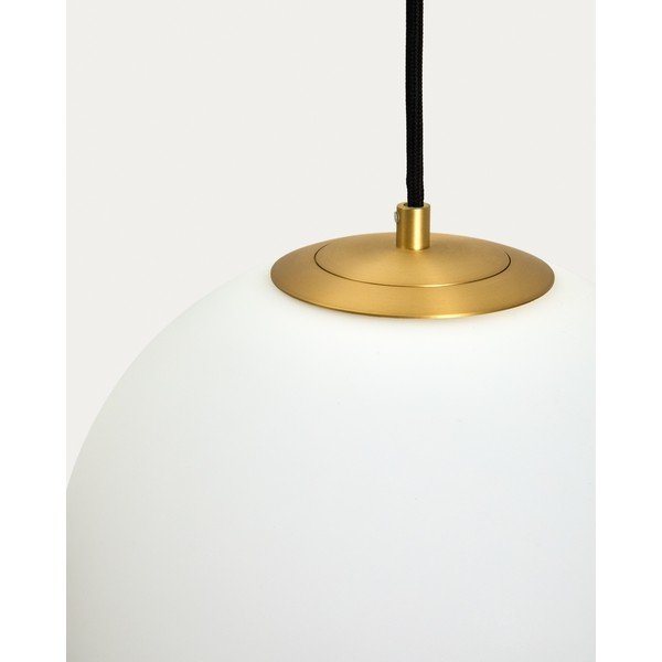 Bela/v zlati barvi viseča svetilka s steklenim senčilom ø 10 cm Brisia – Kave Home-image-2