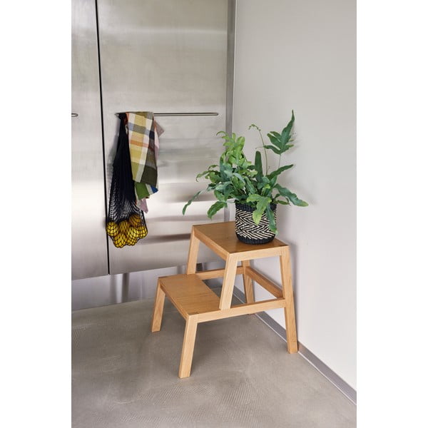 Stolček v hrastovem dekorju v naravni barvi Alp – Hübsch-image-2