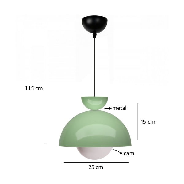 Zelena viseča svetilka s kovinskim senčilom ø 25 cm Arta – Opviq lights-image-2