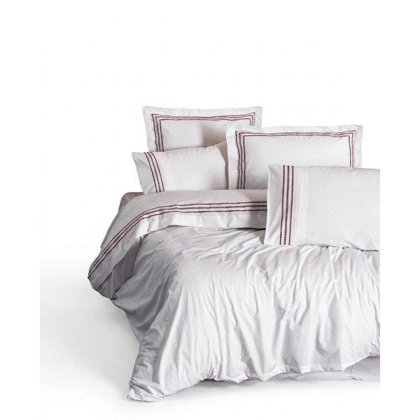 Bela enojna posteljnina iz renforce bombaža 140x200 cm Red Heritage Lines – Mila Home Luxury