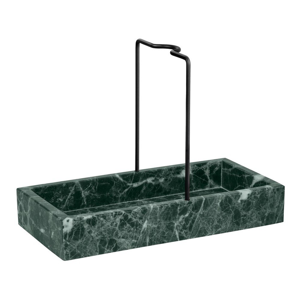 Temno zeleno kamnito držalo za detergent Marble