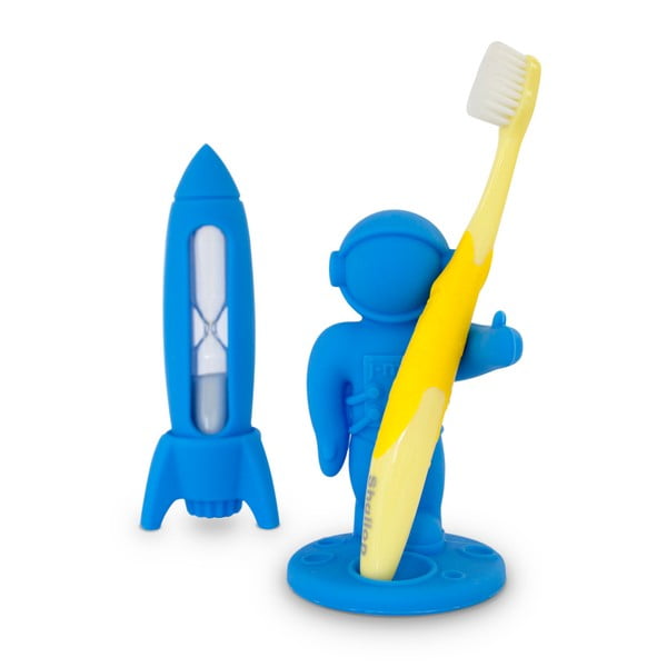 Modri otroški komplet za čiščenje zob J-Me Rocket & Apollo
