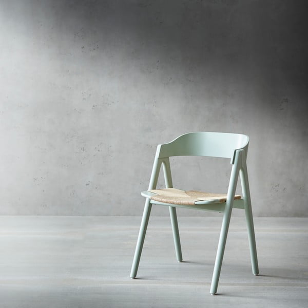 Svetlo zelen jedilni stol iz bukovega lesa s sedežem iz ratana Findahl by Hammel Mette-image-1