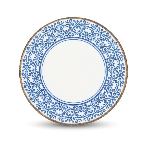 Bel/moder porcelanast krožnik ø 27 cm Azul – BonBistro