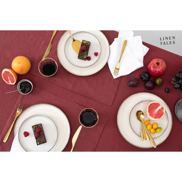 Lanen namizni prt 140x200 cm Marsala – Linen Tales-image-1
