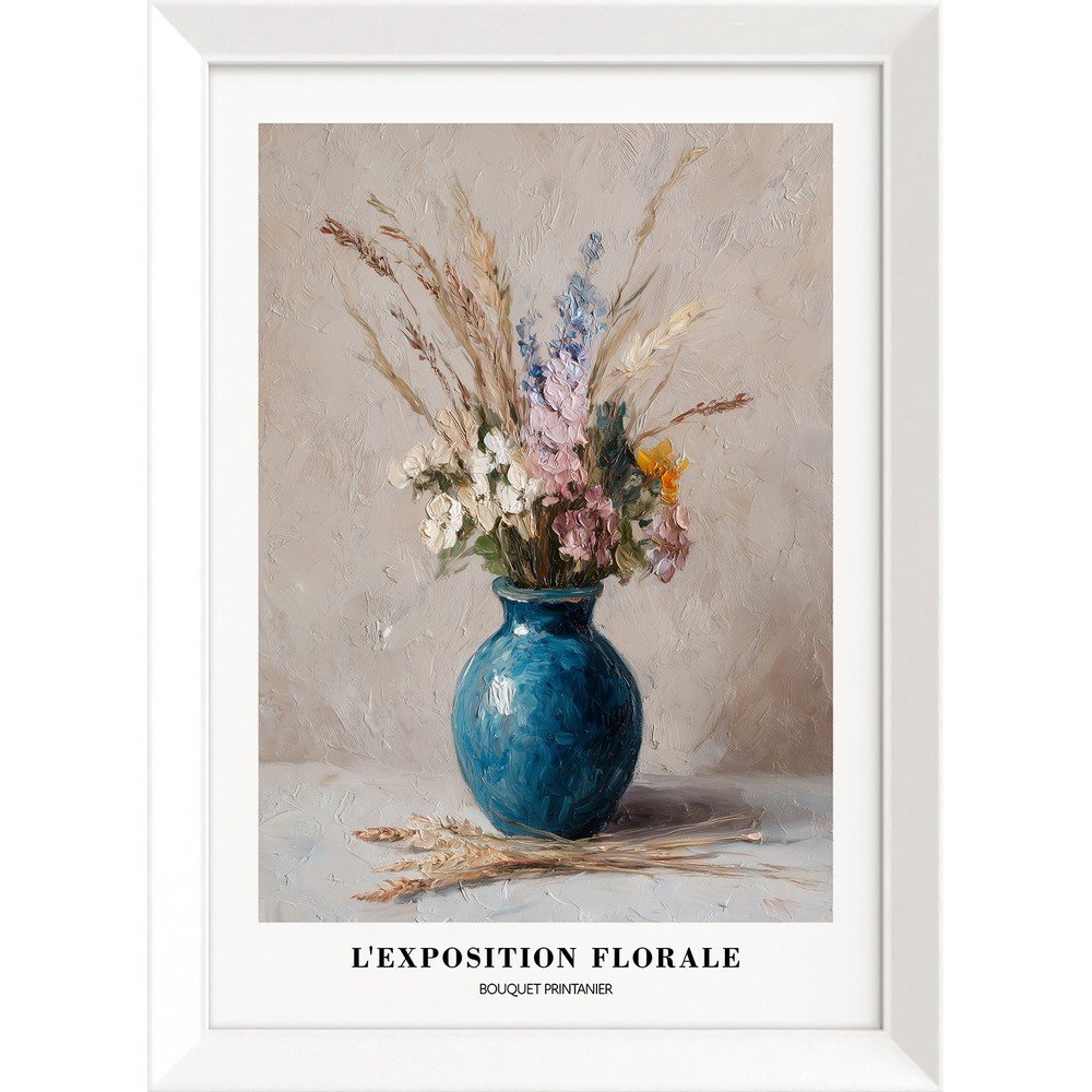 Tiskana slika z okvirjem 56x75 cm Blue Vase