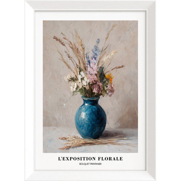Tiskana slika z okvirjem 56x75 cm Blue Vase – Styler