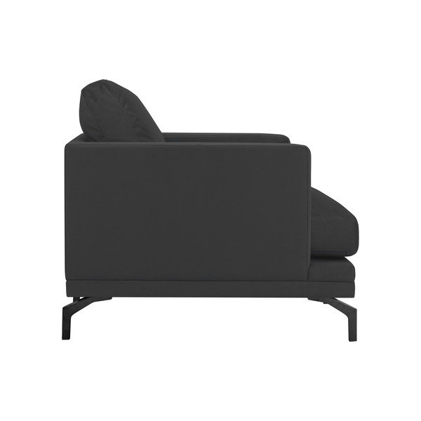Temno siv fotelj z naslonom za noge v črni barvi Windsor & Co Sofas Jupiter-image-2