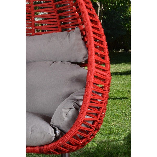 Rdeče-siv viseči vrtni fotelj Findik – Floriane Garden-image-1