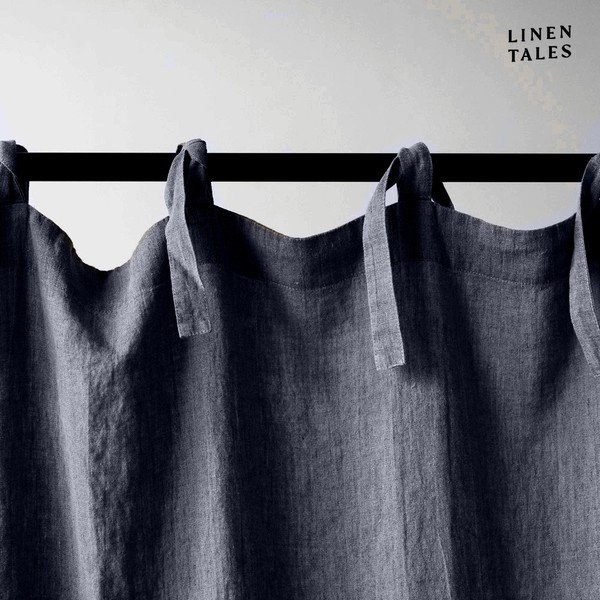 Temno siva zavesa 140x330 cm Night Time – Linen Tales-image-1