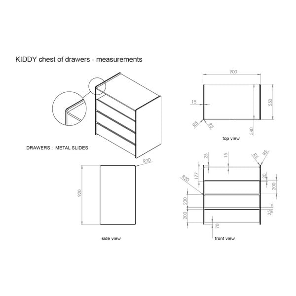 Bela otroška komoda Vipack Kiddy-image-4