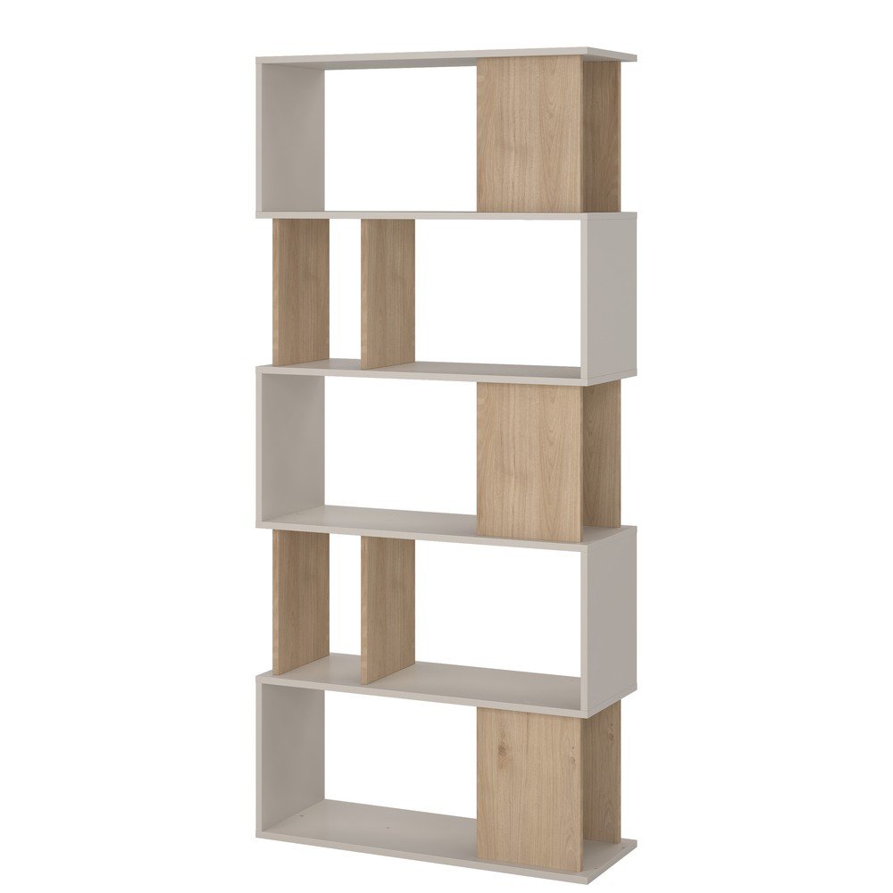 Kremno bel regal v hrastovem dekorju 80x173,5x29,5 cm Maze