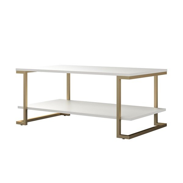 Kavna mizica v belo-zlati barvi CosmoLiving by Cosmopolitan Camila, 106 x 45 cm-image-3