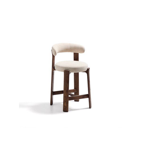 Barski stol iz masivnega jesena v bež in temni naravni barvi (višina sedeža 65 cm) Granite – Kave Home