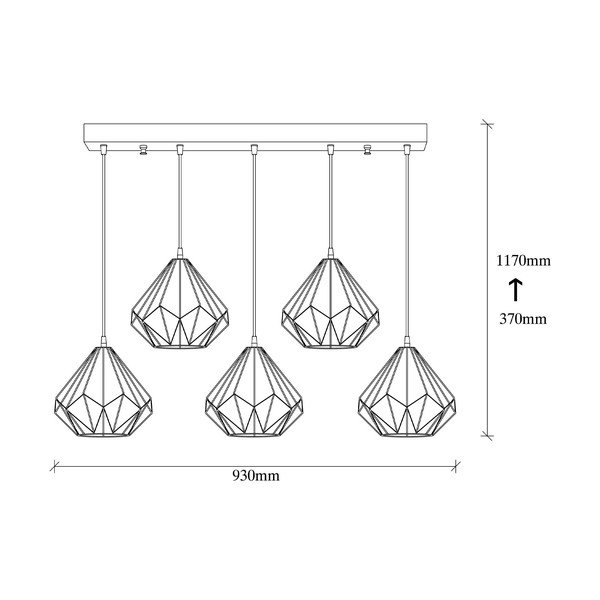 Črna viseča svetilka s kovinskim senčilom Diamond – Opviq lights-image-4